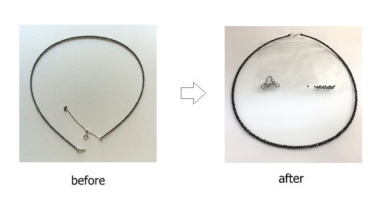 ブラックダイヤモンドネックレスの修理